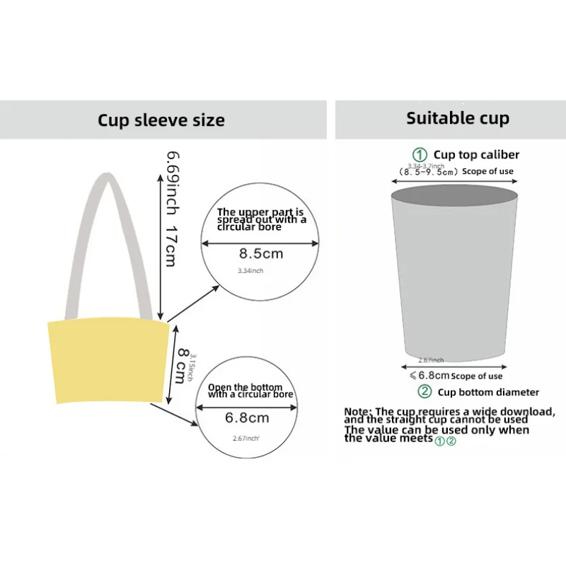 Milk Tea Cup Set Hand Carry Canvas Flat Cup Anti-hot Heat Insulation Thick Tote Bag Drink To Go Coffee Milk Tea Bag view 2