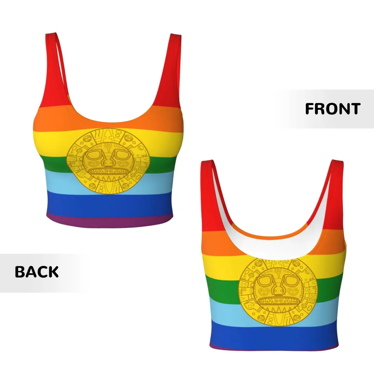 Yoga Vest Women Gym Sports Crop Tops Flag Of    Cusco Streetwear Workout Breathable Tank Top Female