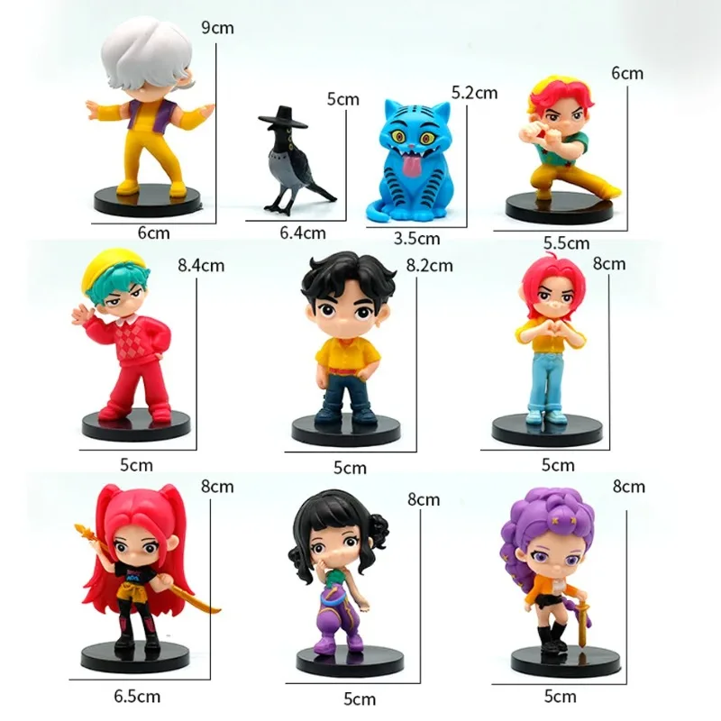 جديد 10 قطعة/المجموعة Kpop شيطان الصيادين نموذج لجسم لعبة الكرتون الألعاب الأجهزة الطرفية مكتب الديكور جمع أرقام لعبة مجسمة هدية