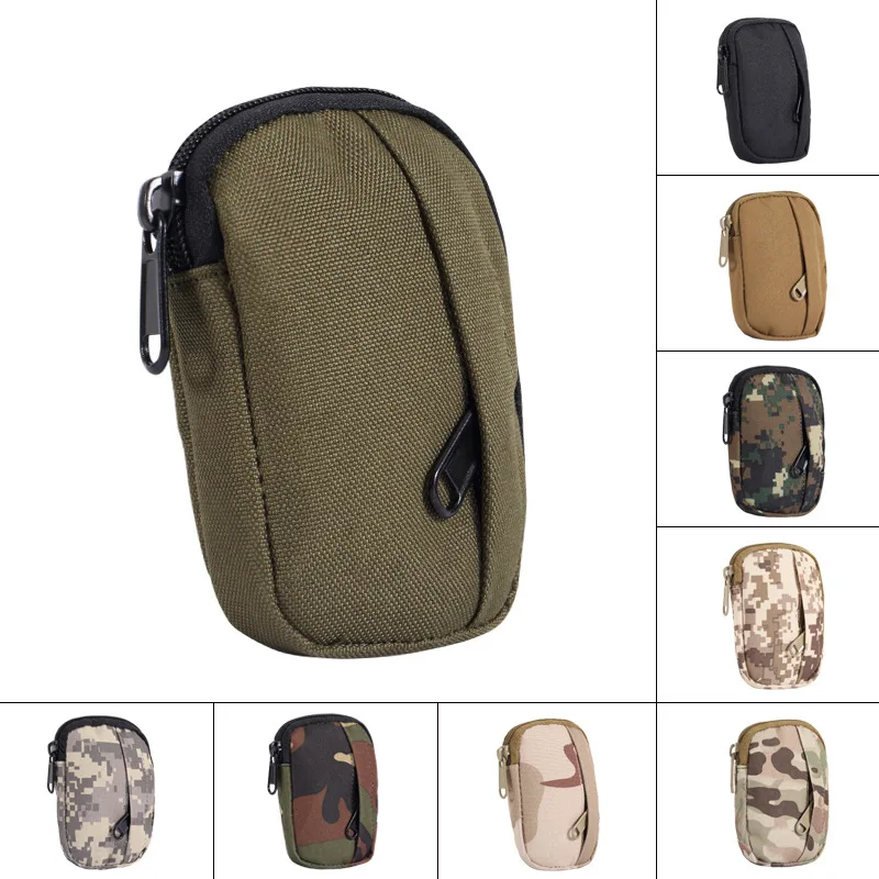 EDC-Mini porta llaves para hombre, monedero, bolsillo pequeño, llavero con cremallera, paquete de puerta, bolsa de camuflaje del ejército militar