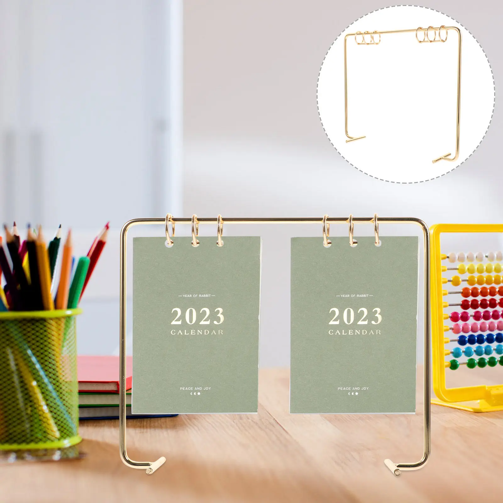 Desktop Calendar Bracket Iron Flip Calendar Holder Sturdy Tabletop Stand Rack for Office Home Teacher Student Use