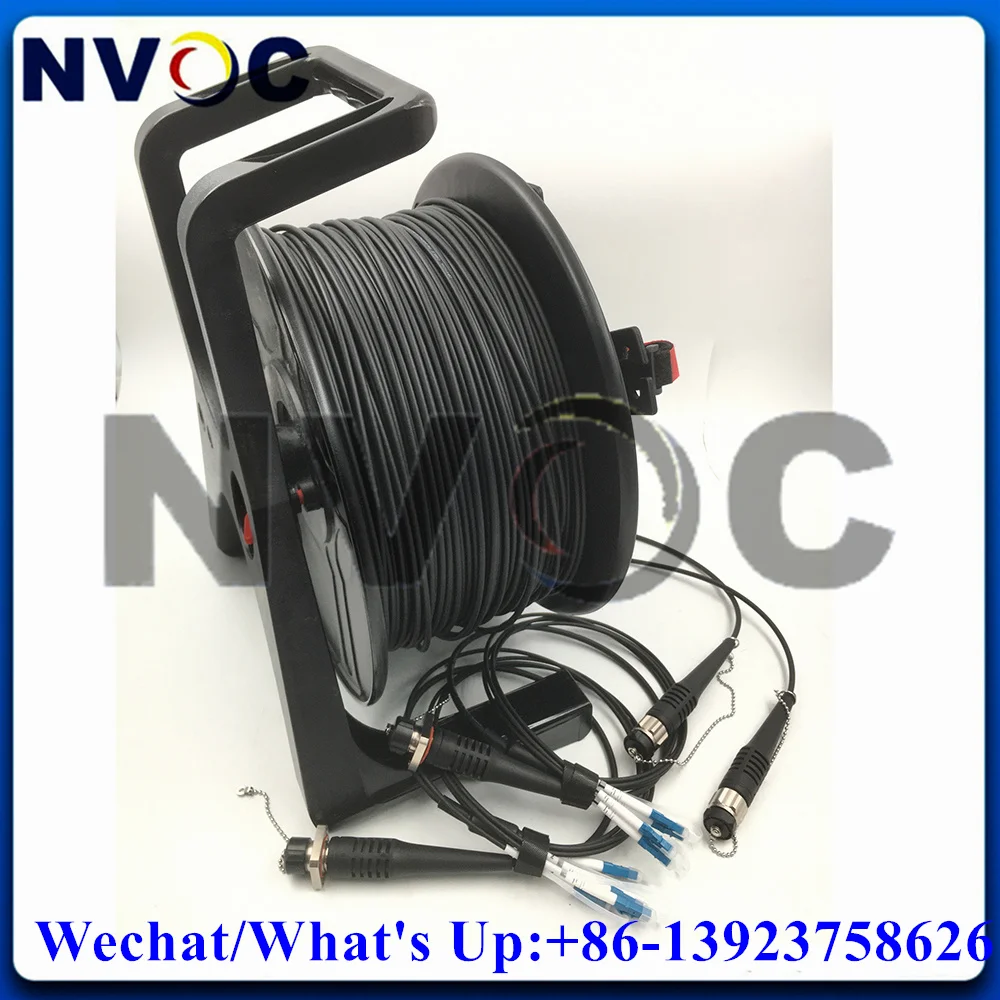 

4C SM 120M Outdoor ODC Patch Cord,Armored ODC Round 4F SingleMode SM Male/FemaLe 5.0mm Tatical Fiber Cable With PCD310 Reel/Coil