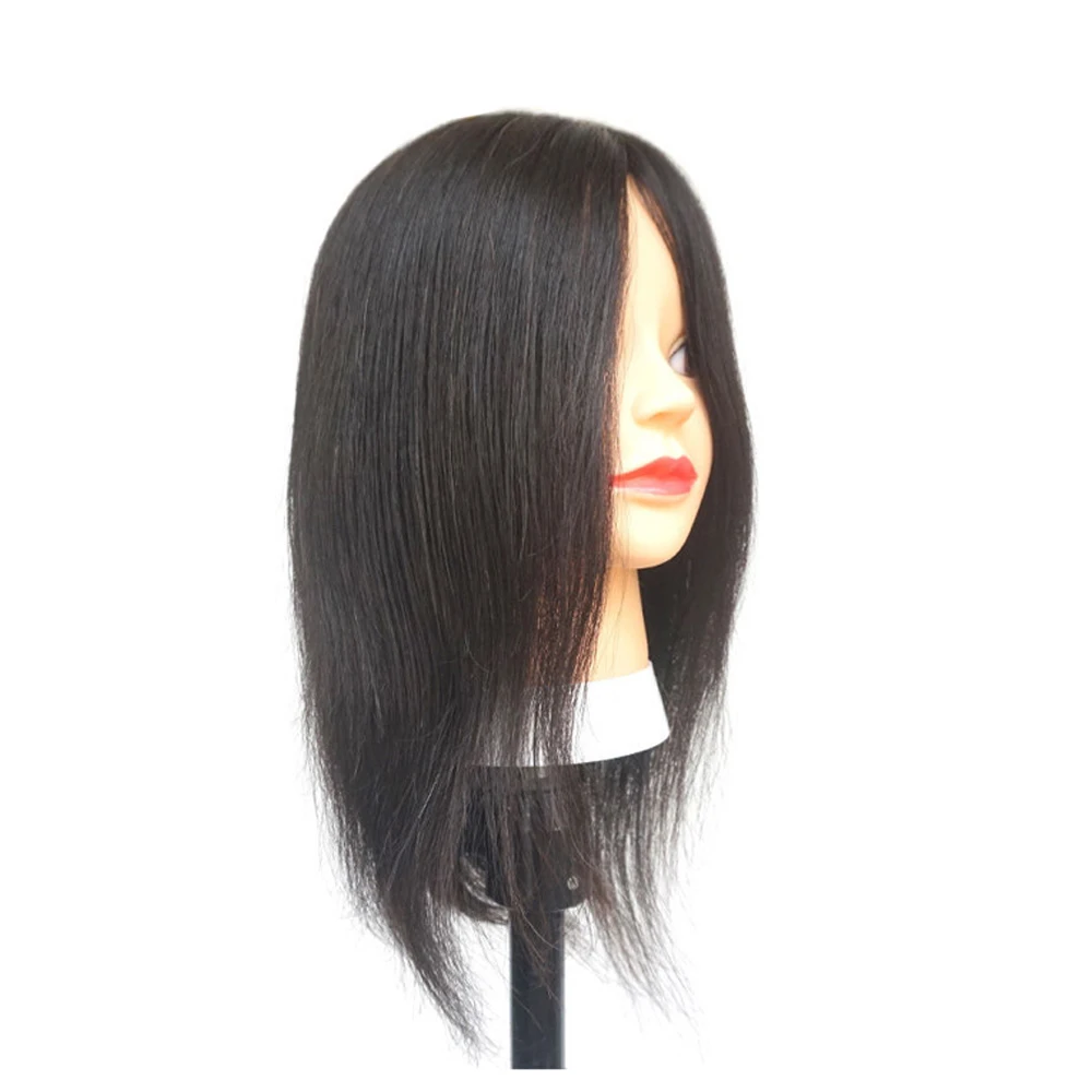 Female Mannequin Head With 100% Human Hair Cosmetology Manikin Cutting Doll Head For Hair Styling Solon Practice Medium Hair