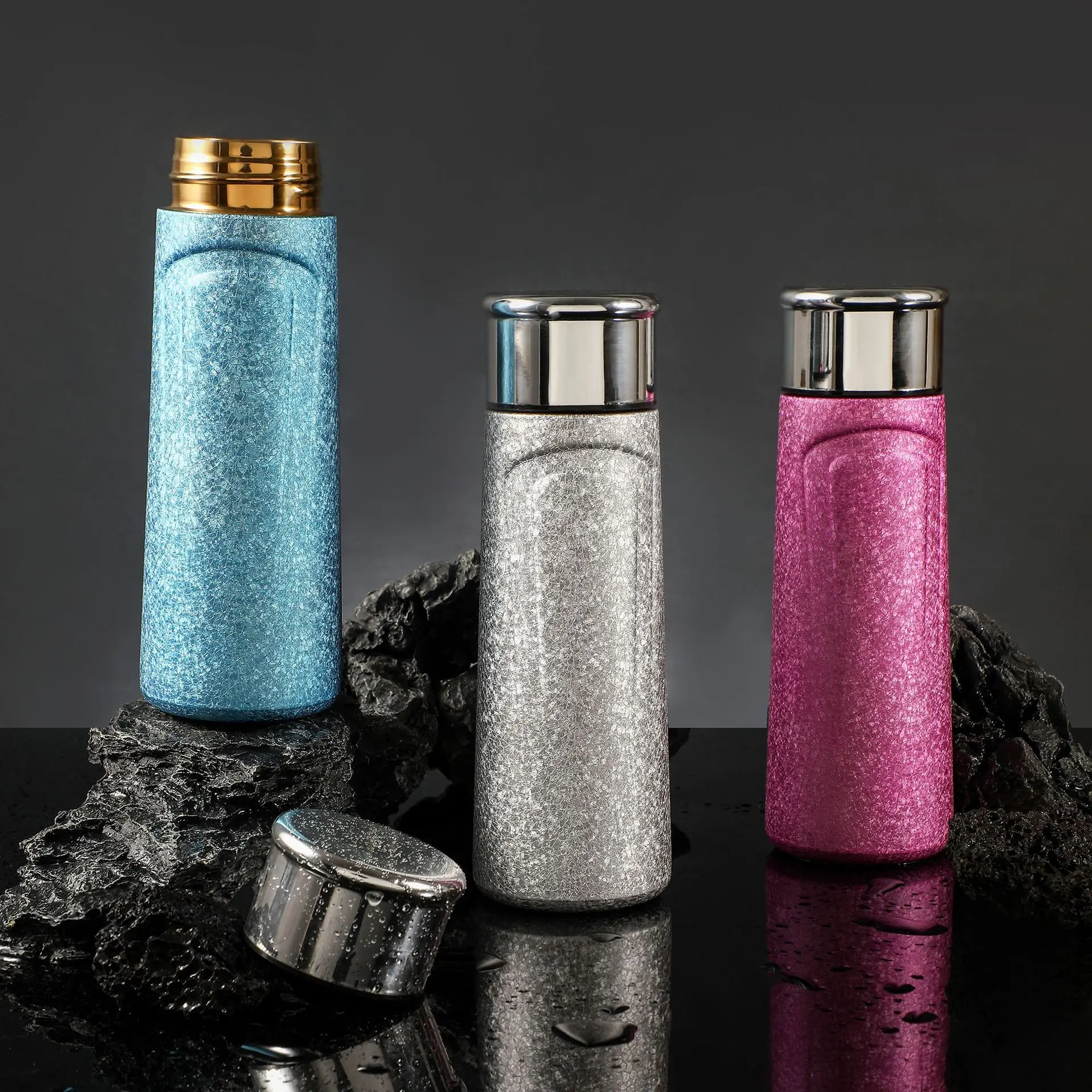 

400ml Titanium Coated Inner Liner Thermos Cup With Filter,Stainless Steel Case,Double Vacuum Flasks,Gift,Portable Water Bottle