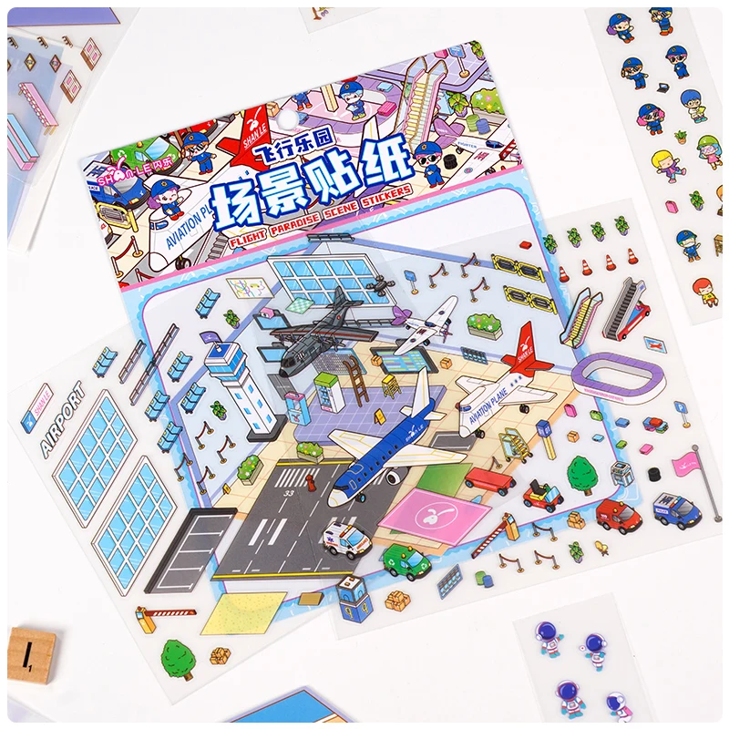 

Крутые 3D-наклейки «Космический полет» для создания миниатюрных сцен, декора скрапбуков, канцелярских товаров, DIY-журналов, для школы и офиса