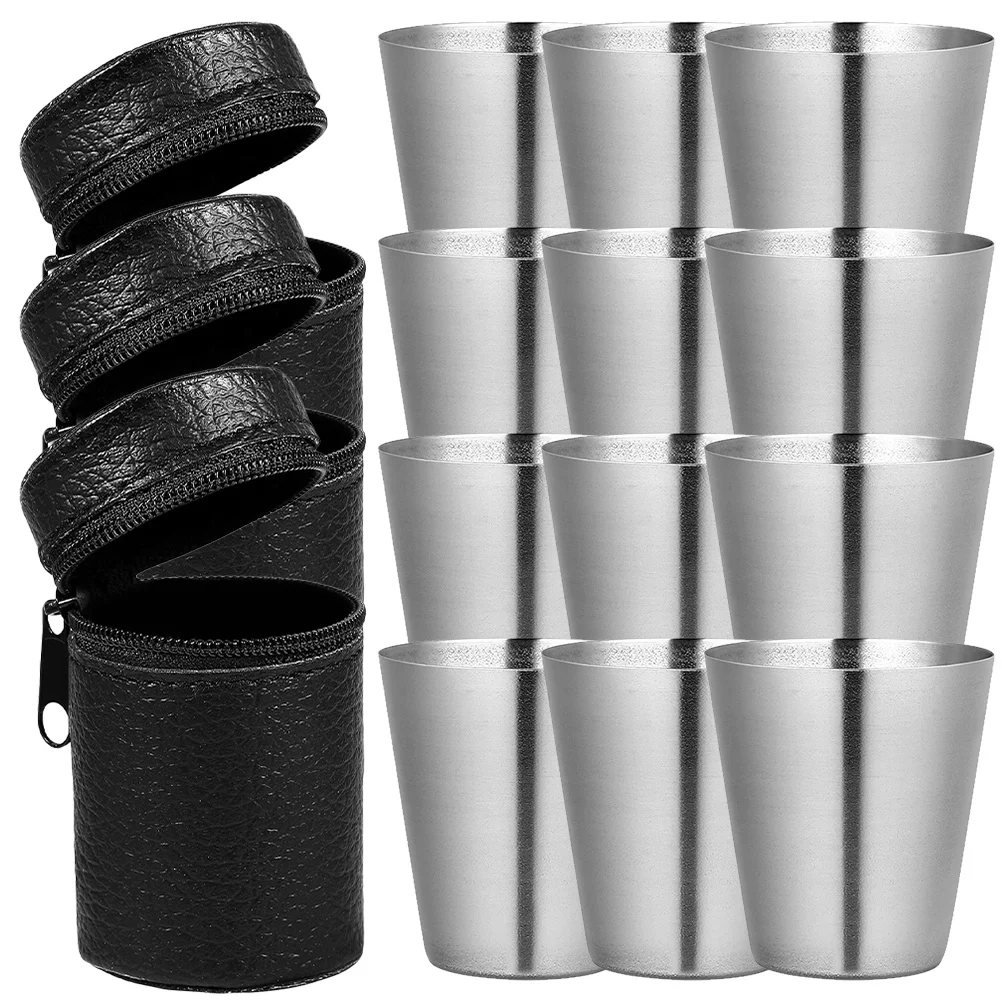 

3Sets Outdoor Wine Cup Stainless Steel Portable Camping Drink Cup for Whisky Coffee Beer Juice Travel Picnic Hiking Party