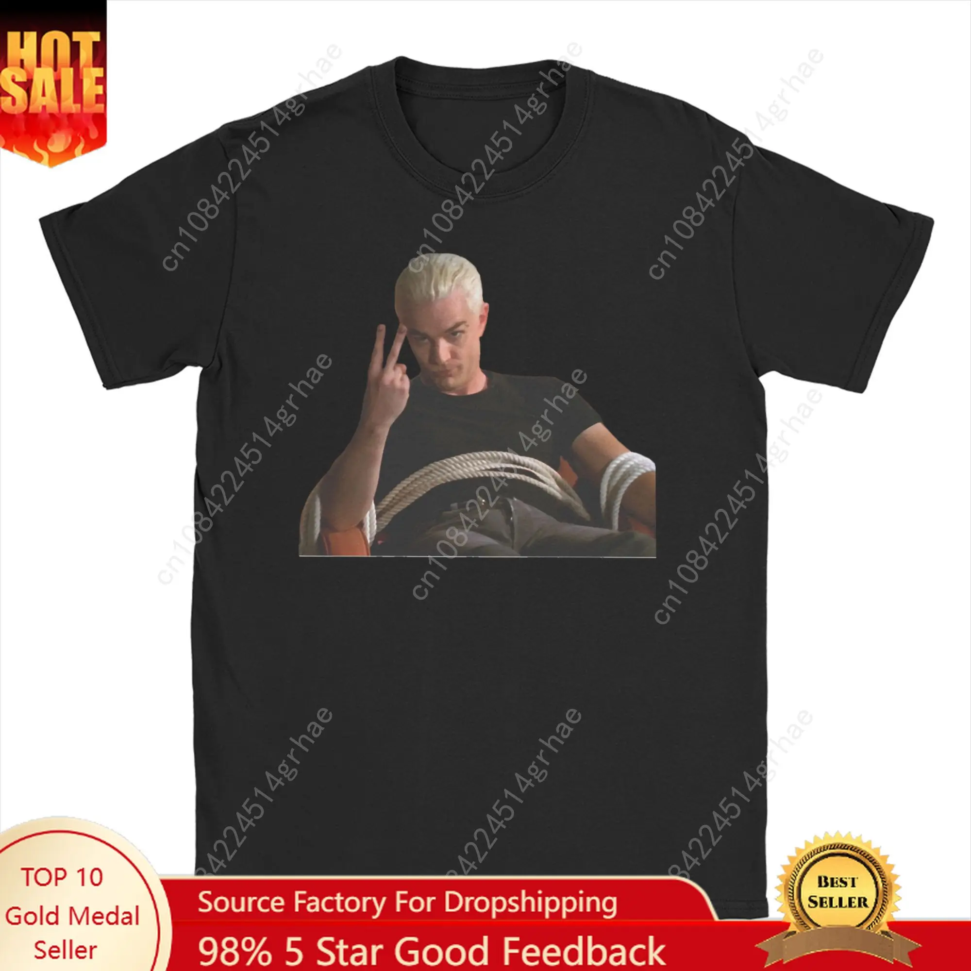 

Buffys The Vampires Slayers Spike Pure Cotton T-Shirt Men Beach Fashion Vintage T Shirts O-Neck Fashion Tee Shirt Casual