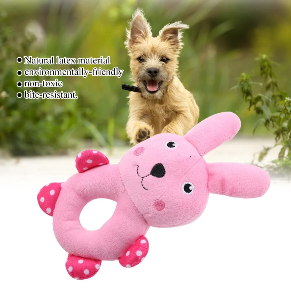 Picture 3: Soft Fabric Dog Ring Round Ring Shape Built In Squeaker Puppy Teething Multi Bright Shades Stitched Solid Build