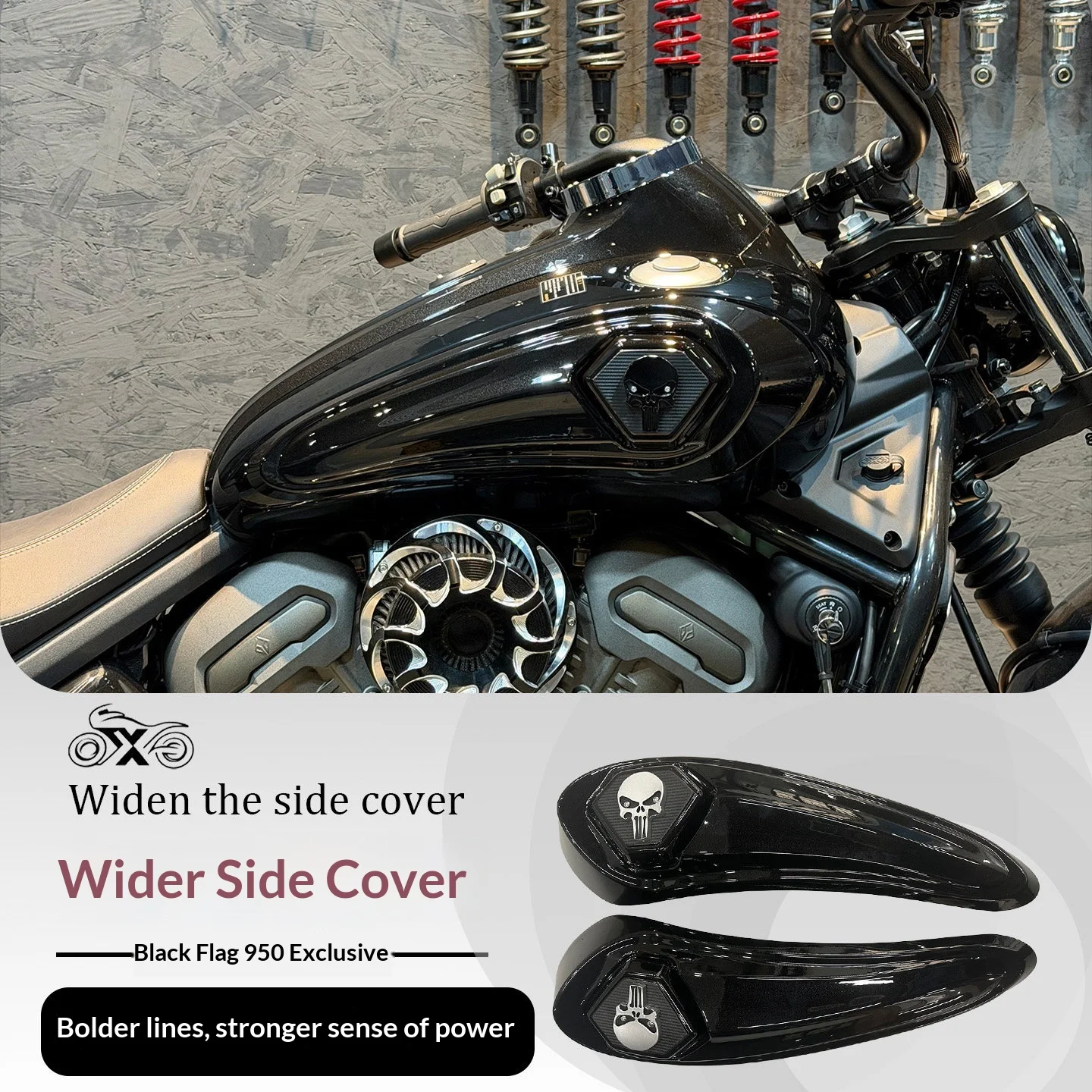 【Premium】For Black Flag 950 modified fuel tank side cover accessories widened fuel tank protection side plate non-destructive in