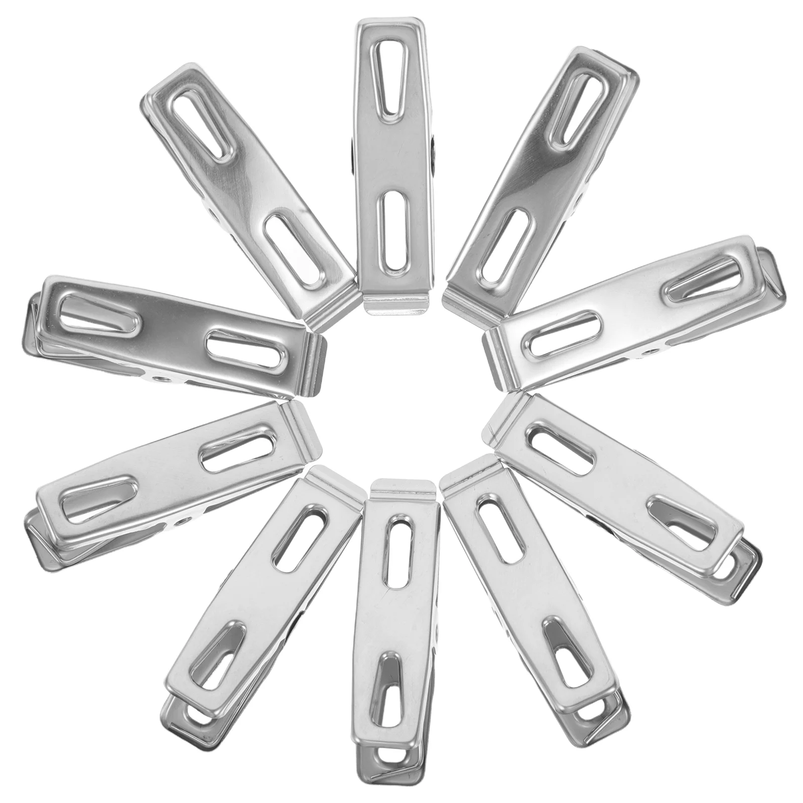 

10 Pcs Heavy Stainless Steel Clip Travel Coat Hanger Blanket Scooters Heat Protector Clothes Wringer