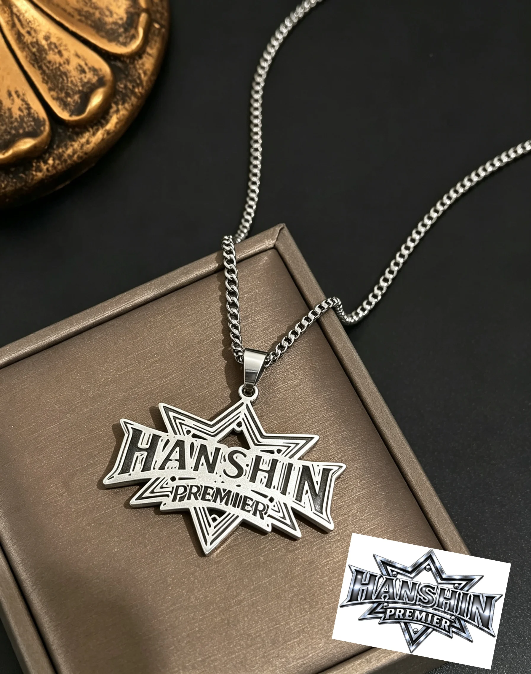 Custom Logo Pendant Neckalce Engraved Picture Nameplate Necklace Stainless Steel Cuban Chain Personalized Personal Design Gift