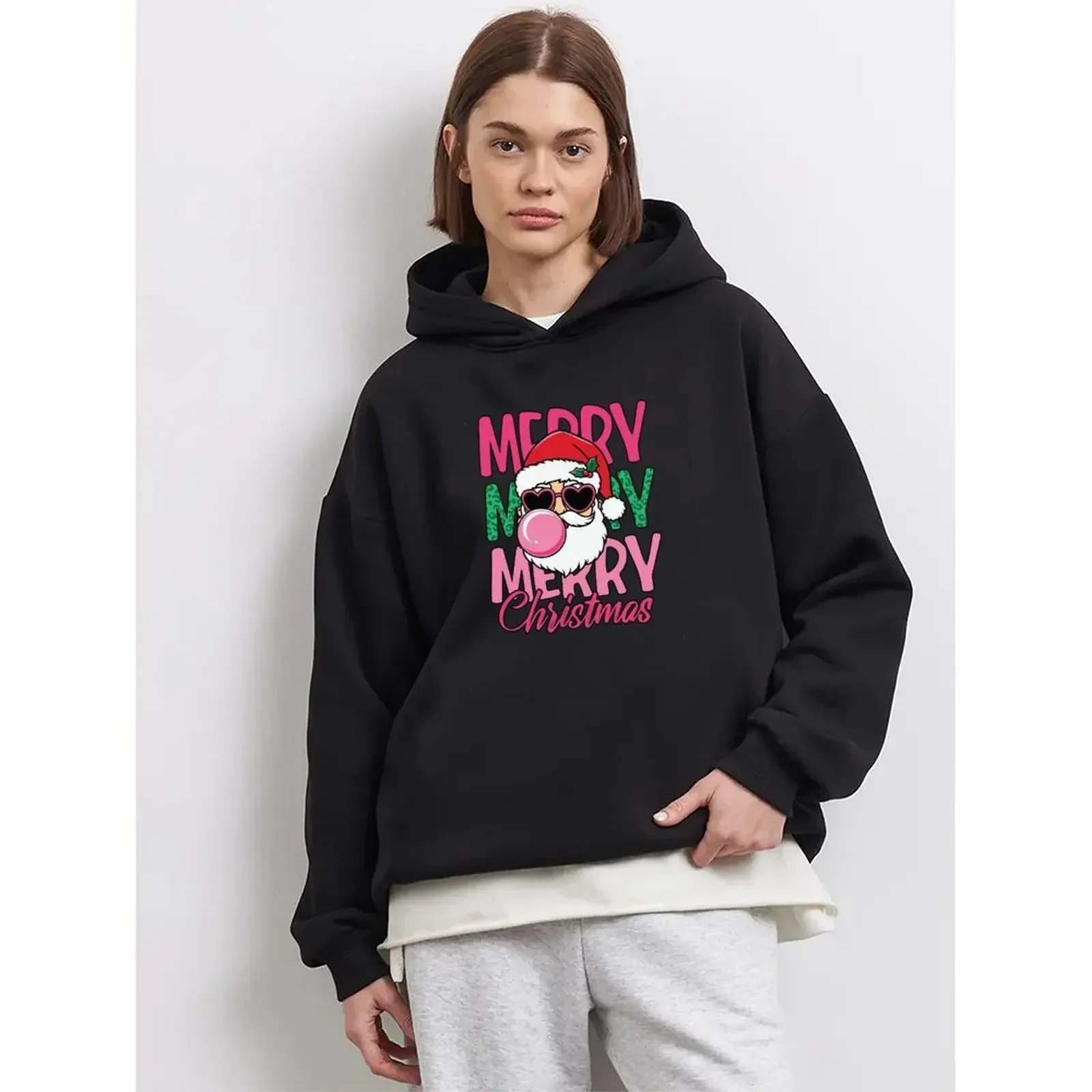 

Y2k Sweatshirts Woman Sports Hoodie Casual Christmas Print Sweater Women Fashion Vintage Classic Hip Hop Streetwear Loose Jacket