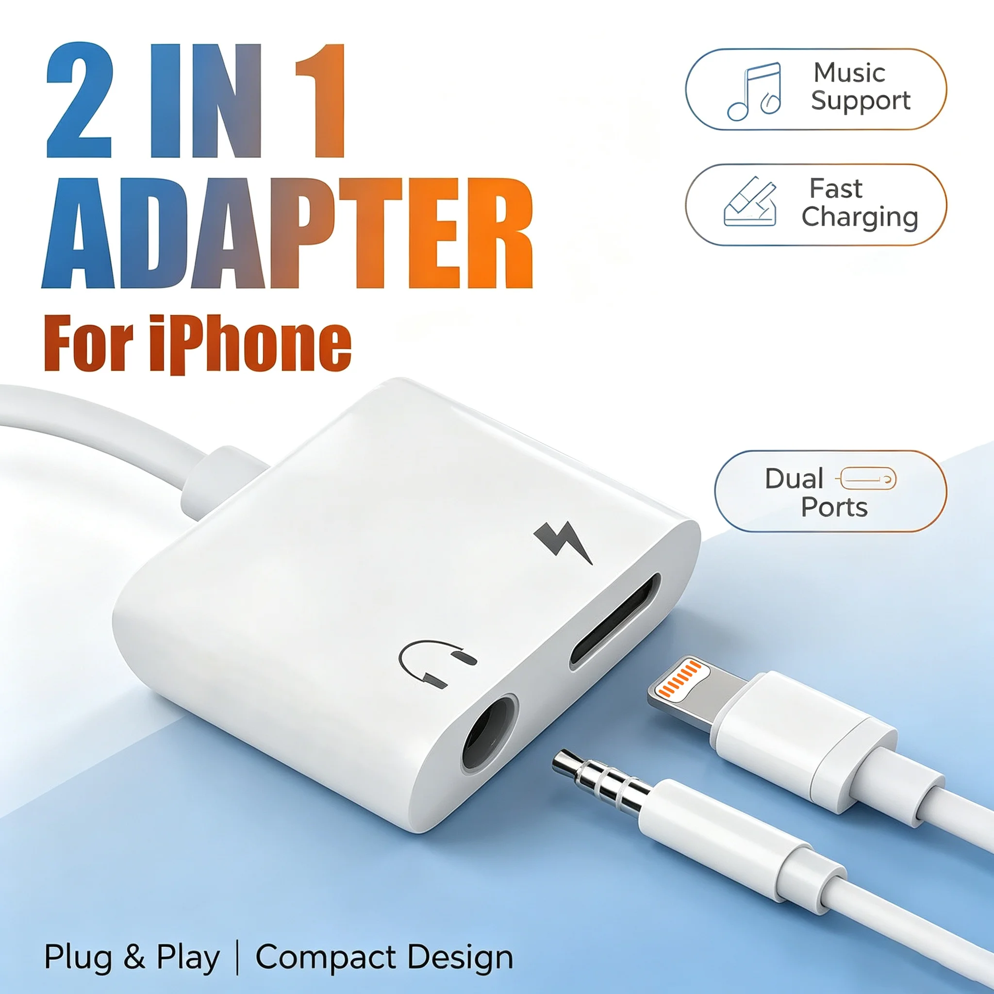 Earphone Splitter Jack - 2 in 1 to 3.5mm Jack