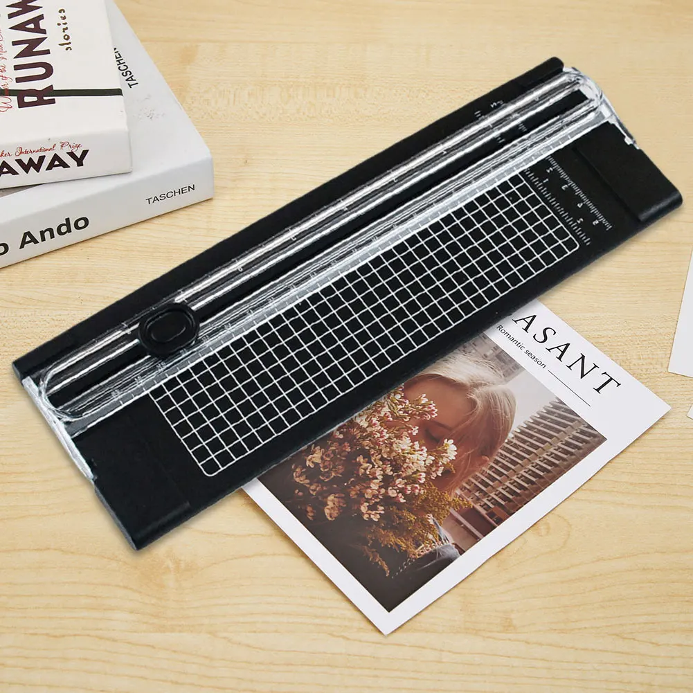 Scrapbook Cutting Mat Machine with Pull-out Ruler A4 Paper Photo Trimmers Cutter Photo Labels Paper Cutting Tool Office Supplies