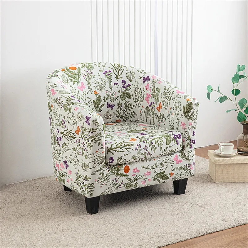 Printed Thickened Semi-circular Single-person Sofa Cover for Internet Cafes, Hotels and Coffee Shops