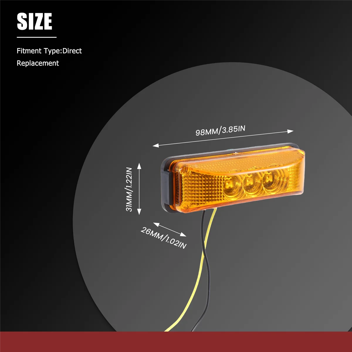 AT77 3 Led 3.9Inch Car Truck Side Marker Light Tail Rear Lamps Indicator Marker 10-24V For Trailer Rv Boat Lorry