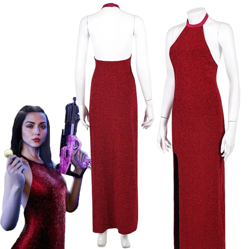 RGD4 Fantasia John Wick Ballerina Rooney Cosplay Red Dress 2025 Movie Disfraz Costume Women Female Halloween Carnival Part DP[7/ view 3