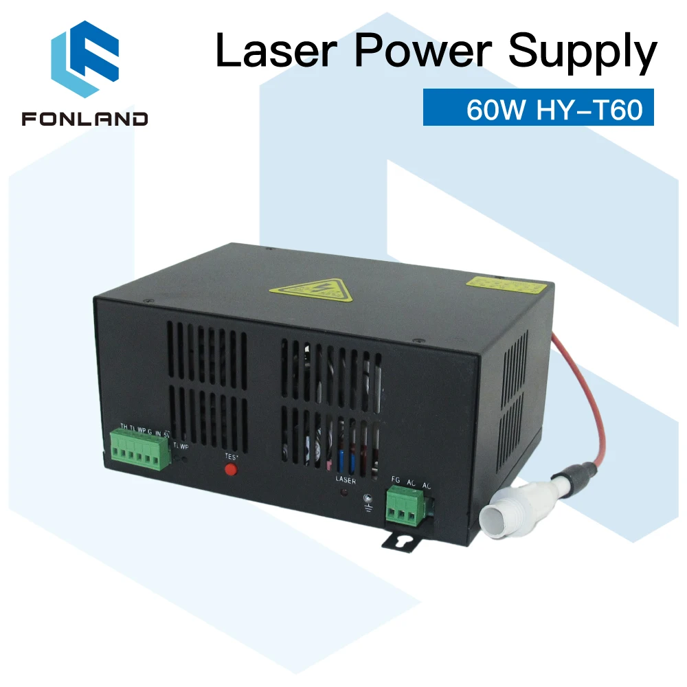 FONLAND 60W HY-T60 CO2 Laser Power Supply for CO2 Laser Engraving Cutting Machine HY-T60 T / W Series