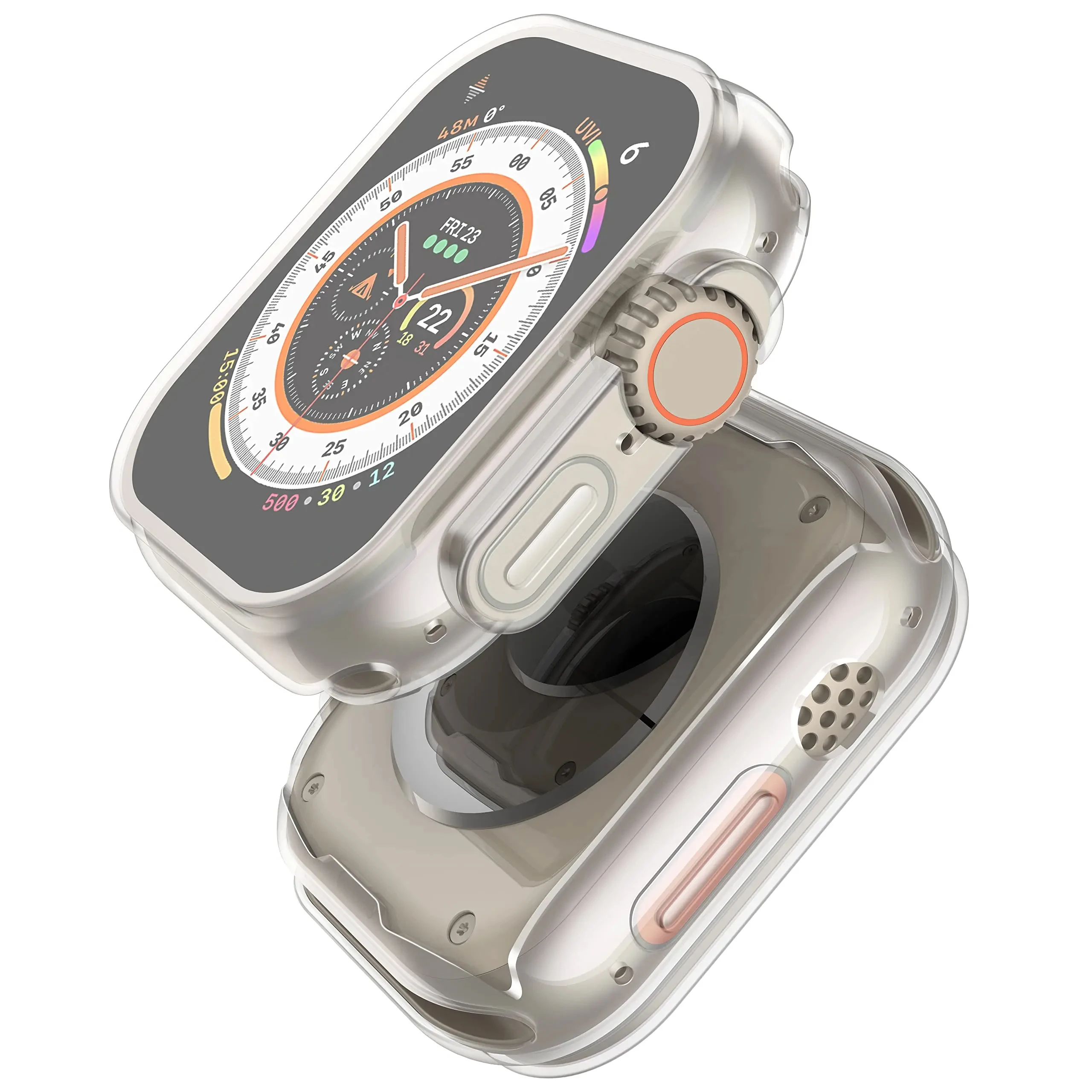 Apple Watch用透明カバー,スクリーンプロテクター,ウルトラ2,49mm, 41mm, 44mm, 40mm, 41mm, 44mm, 49mm,シリーズ8,SE 6、5、4、3