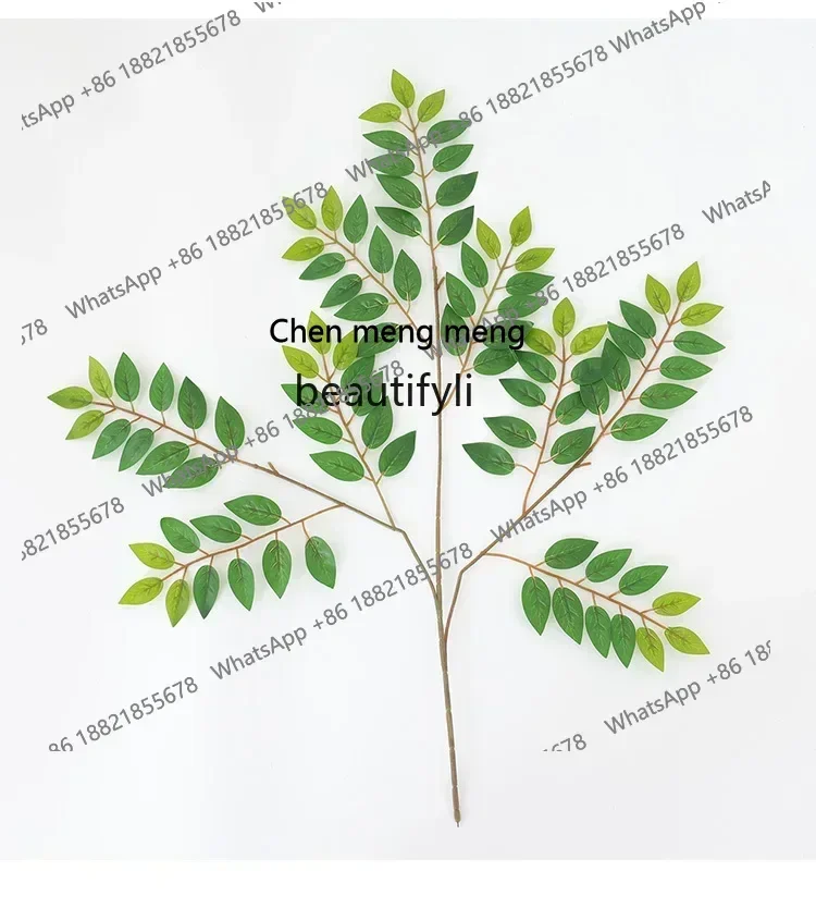 G153 Imitate Leaves Plastic Branches Green Leaves Engineering Landscaping Artificial Plants Indoor Greening Decoration