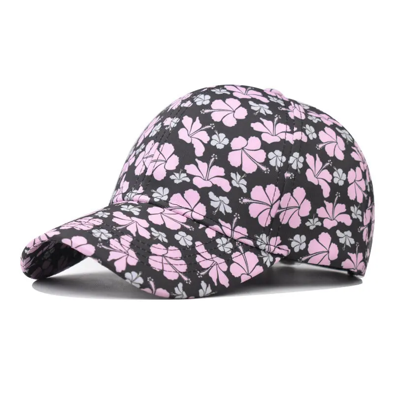 2023 Four Seasons Polyester Flower Print Casquette Baseball Cap Adjustable Outdoor Snapback Hats for Men and Women 234