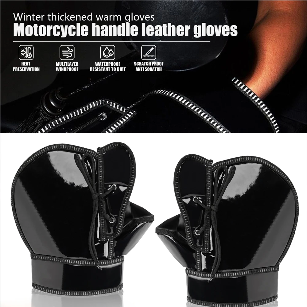Motorcycle Scooter Bicycle Windproof Rainproof Winter Keep Warm Hot Protect Handlebar Handle Large Guard Cover Gloves