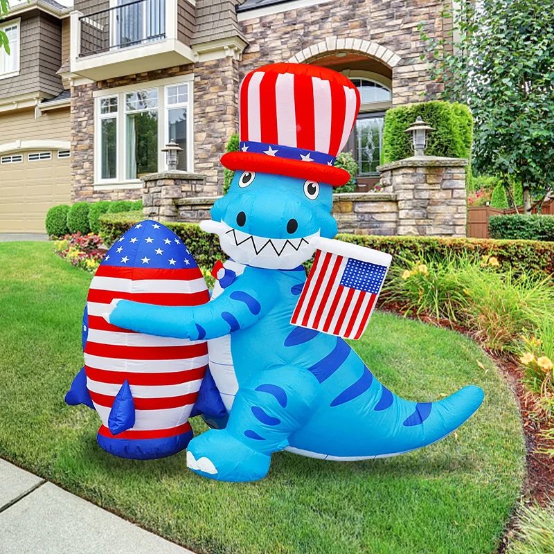 Lovely Dinosaur Model Rocket Gas Independence Day Campaign Inflatable Model Exhibition Venue Decoration For Yard Garden Lawn