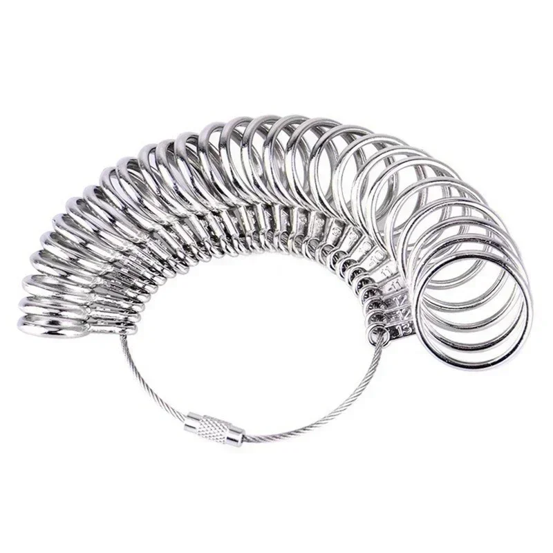 1/2Pc Metal Ring Sizer Gauge Mandrel Finger Measuring Stick Standard Sizing Tool Durable Handmade Jewelry Making Repair Supplies