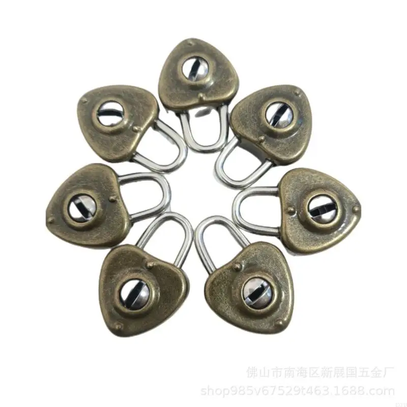 4XFD Mini Padlock Vintage Heart Lock With Alloy Wishs Lock for Jewelry Box