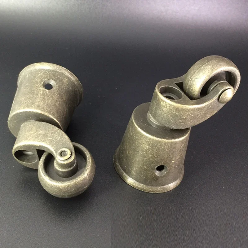 Office Chair Push-pull Mobile Furniture Hardware Zinc Alloy Universal Plug-in Rod Wheel Wear-resistant Antique Furniture Wheel