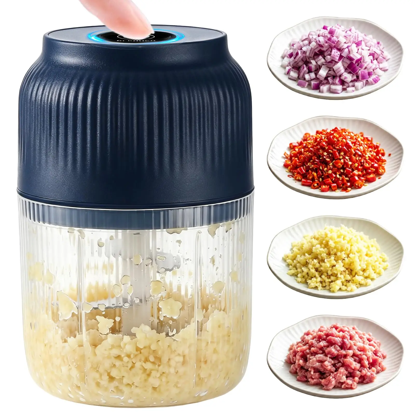 Electric Garlic Chopper Masher Kitchen Food Crusher USB Portable Meat Grinder Mini Wireless Vegetable Chopper Kitchen Gadgets