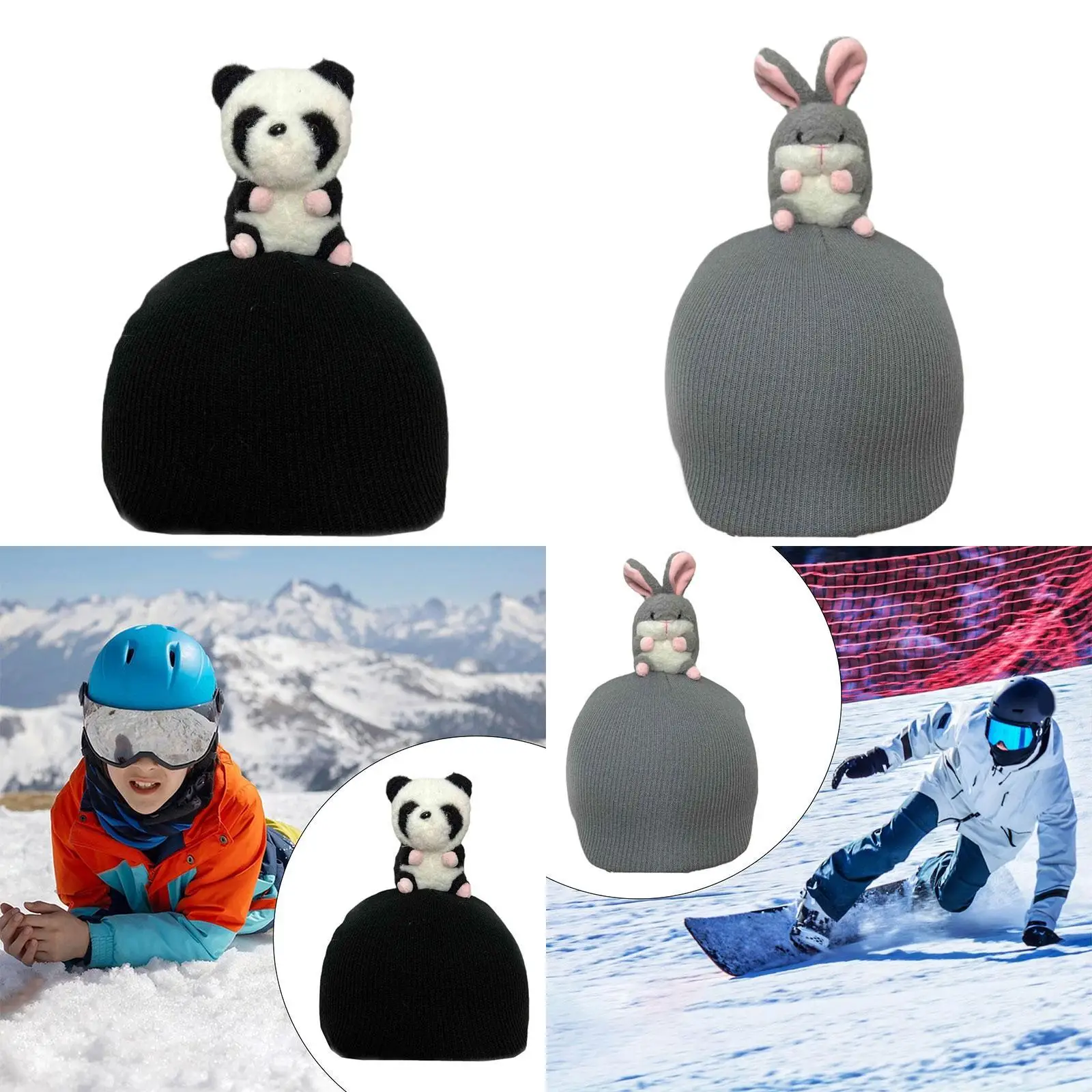 Tierischer Skihelm-Abdeckung, tragbar, bequem, lustig, Cartoon-Sporthelm-Dekor