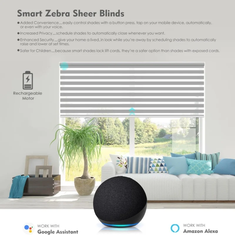New Style Easy Fit Motorized Remote Control Smart Zbra Roller Shades Automatic Zbra Blinds for Windows