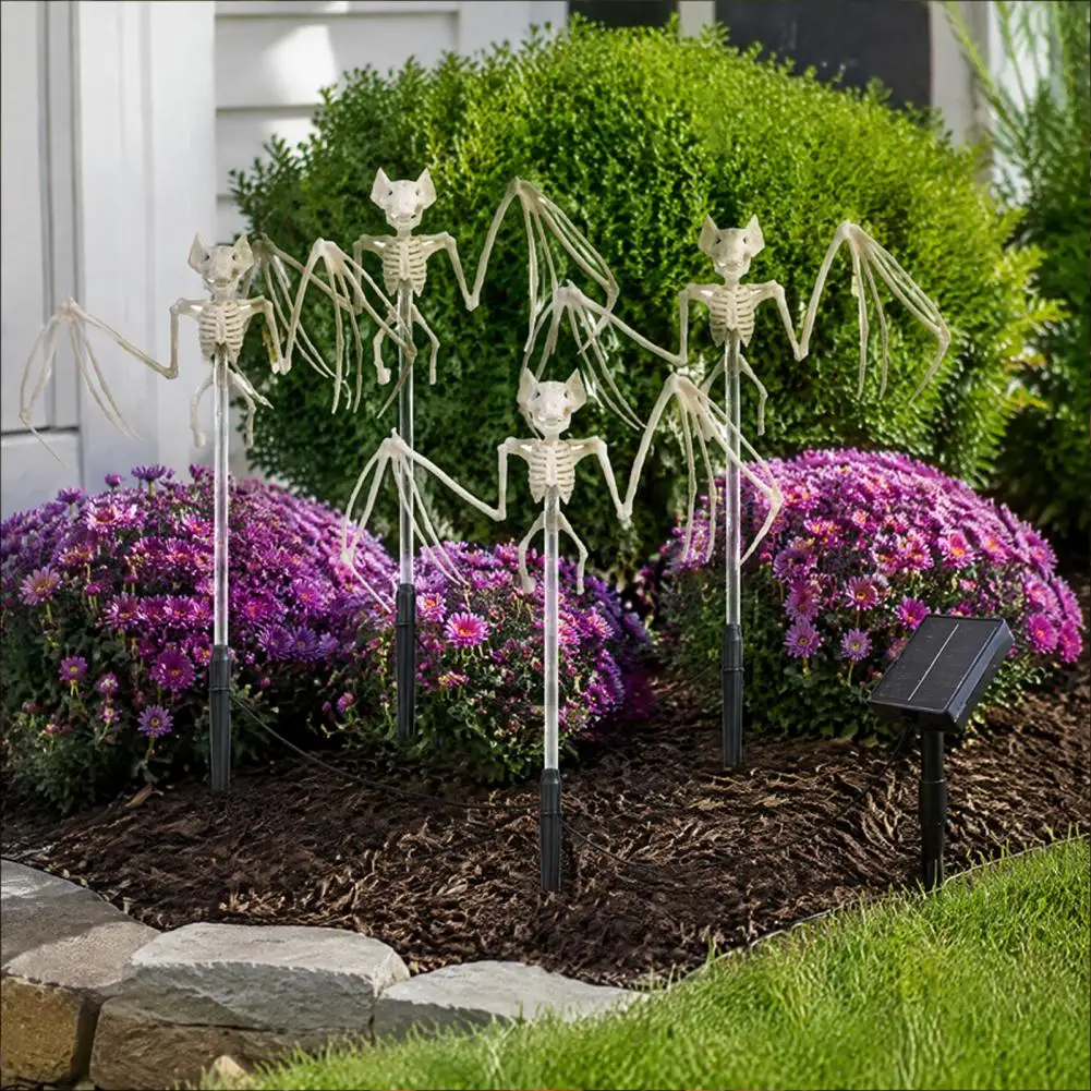 Outdoor Skeleton Path Lights Weatherproof Solar Landscape Lights 4 Pcs Solar Skeleton Pathway Lights 3d Skull Yard Decorations