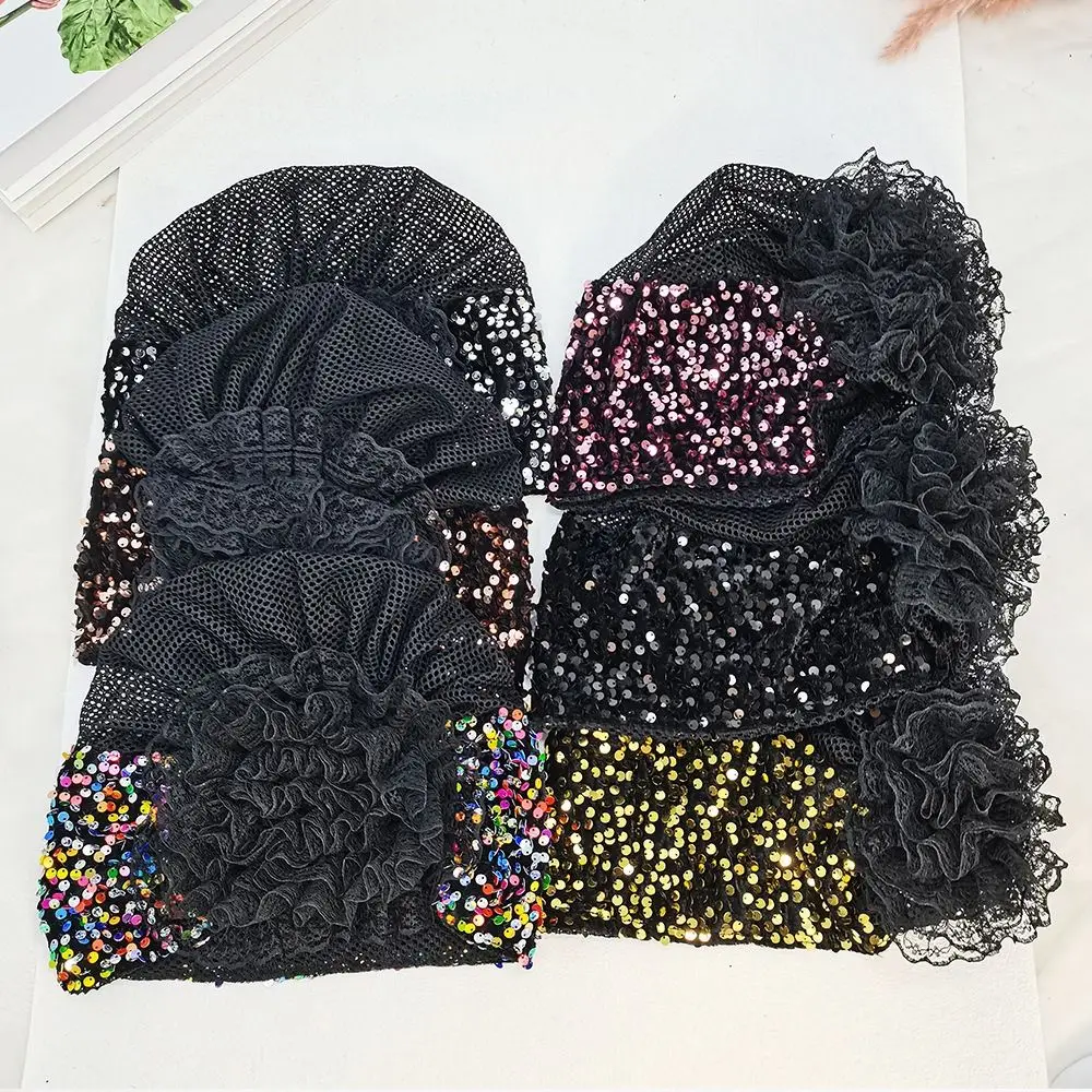 Lace Turban Hats for Women Muslim Headscarf Head Wraps Caps Female Daily Beanie Hair Cover Cap