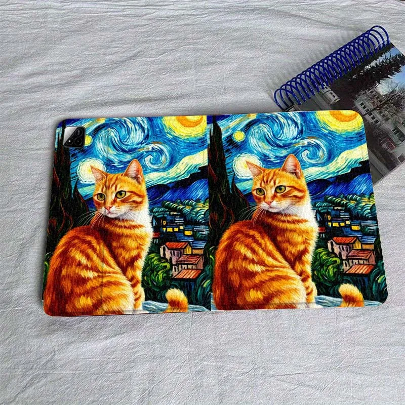 

Anime Oil Painting Cat Cute For Xiaomi Redmi Mi Pad 4 5 6 6s 7 8 SE Pro 2 11 Plus Max 12.4 11 11.2 12.5 8.7 inch Tablet Case