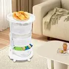 

3 Tiers Storage Rack, Kitchen Storage Basket Cart, Rotating Storage Shelves Rack