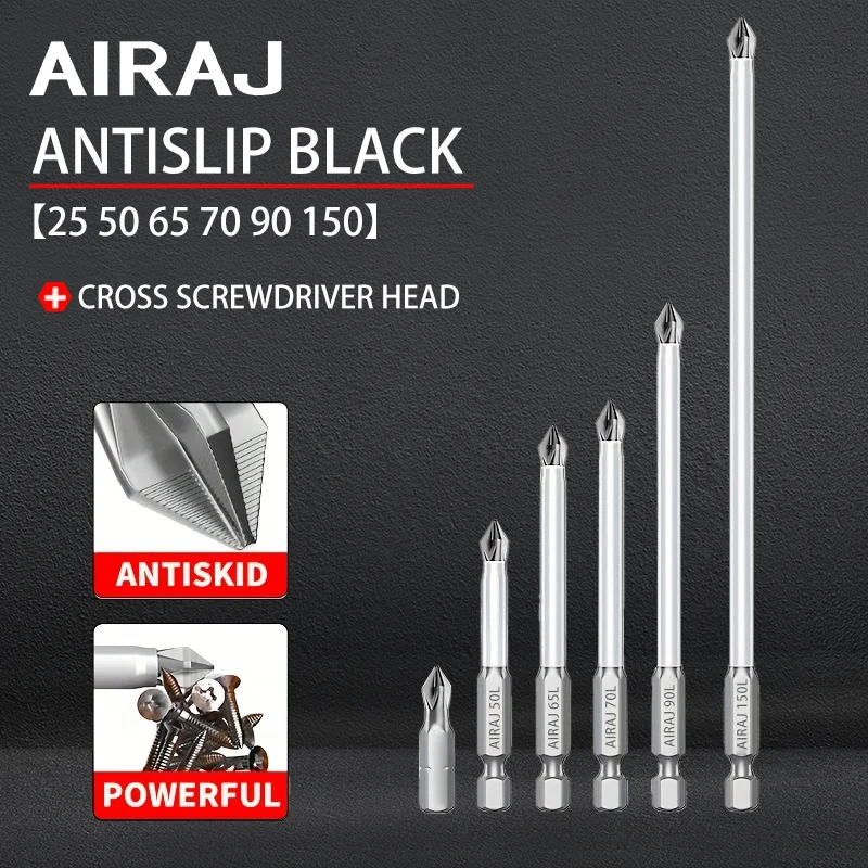 AIRAJ Cross Screwdriver Head Strong Magnetic Impact Resistant High Hardness Electric Screwdriver Head eEectric Batch Kit