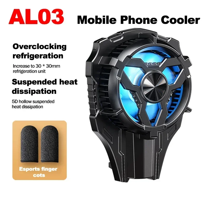 AL03 Universal Mobile Phone Semiconductor Cooling Fan Radiator for IPhone Android PUBG Back-clip Game Cooler Gaming Accessories