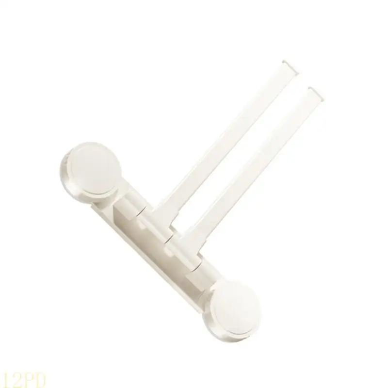 12PD Practical Suction Mounted Towel Rack with Double Rotating Rack Portable for Renters and Wall Friendly Homes Hanging