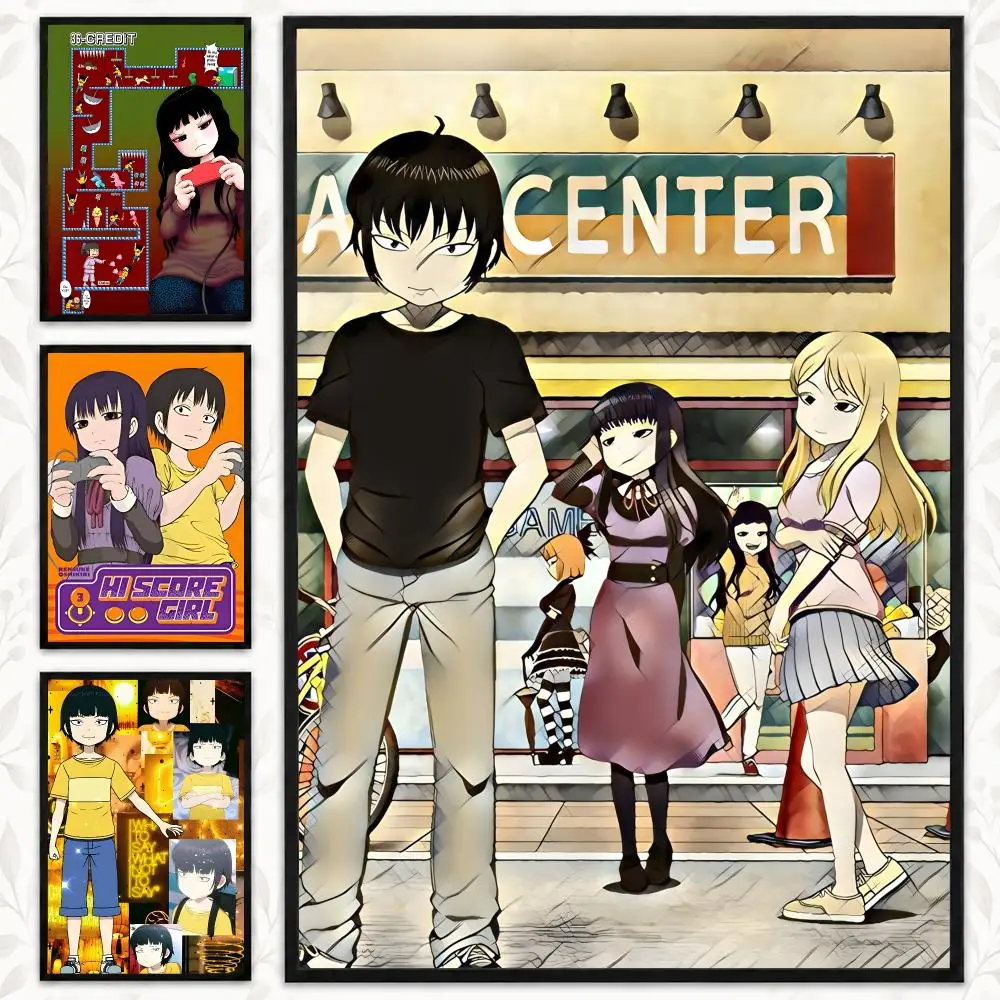 High Score Girl Retro Arcade Gaming Romance Comedy Poster Decorative art prints for the home, holiday gifts, unframed
