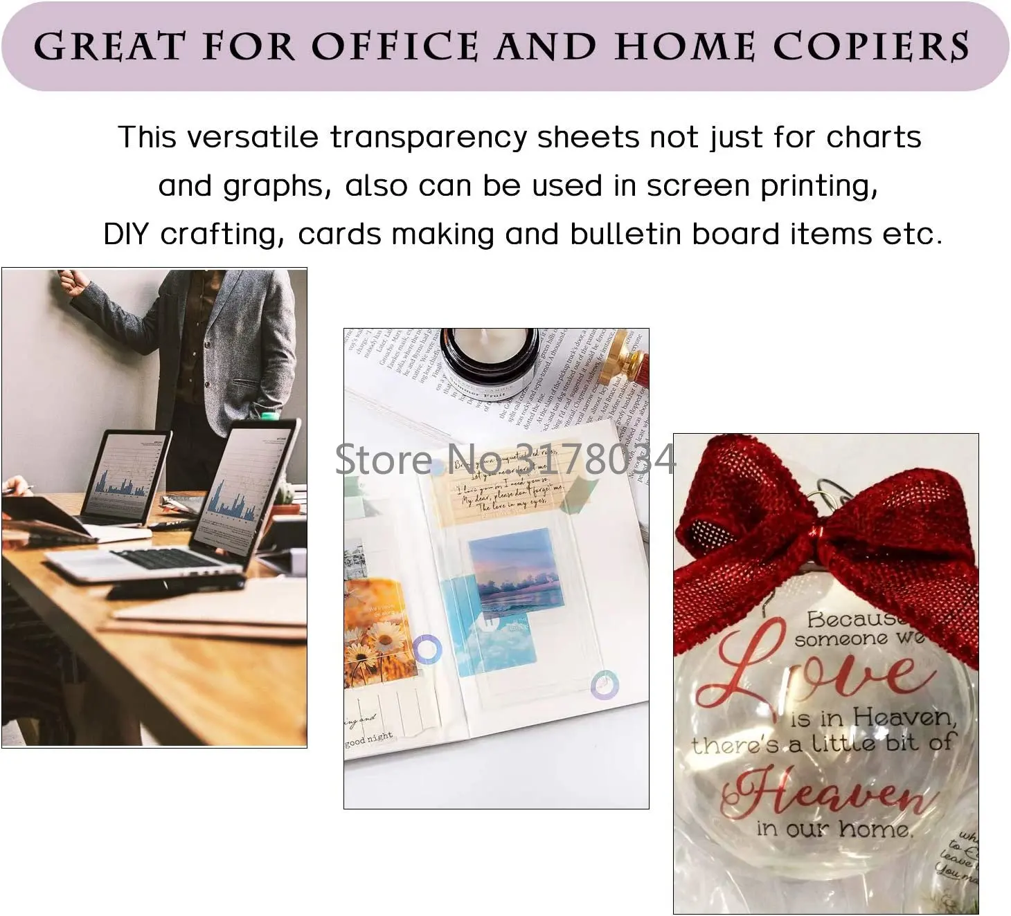 PET Transparency Film for Inkjet Printers Clear Overhead Projector Transparencies and Screen Prints 21x29.7cm