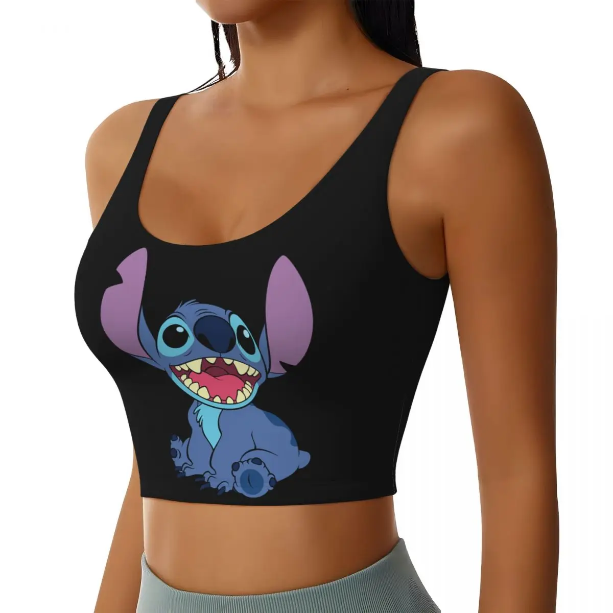 Custom Stitch Anime Sports Bra for Women High Impact Workout Yoga Crop Top