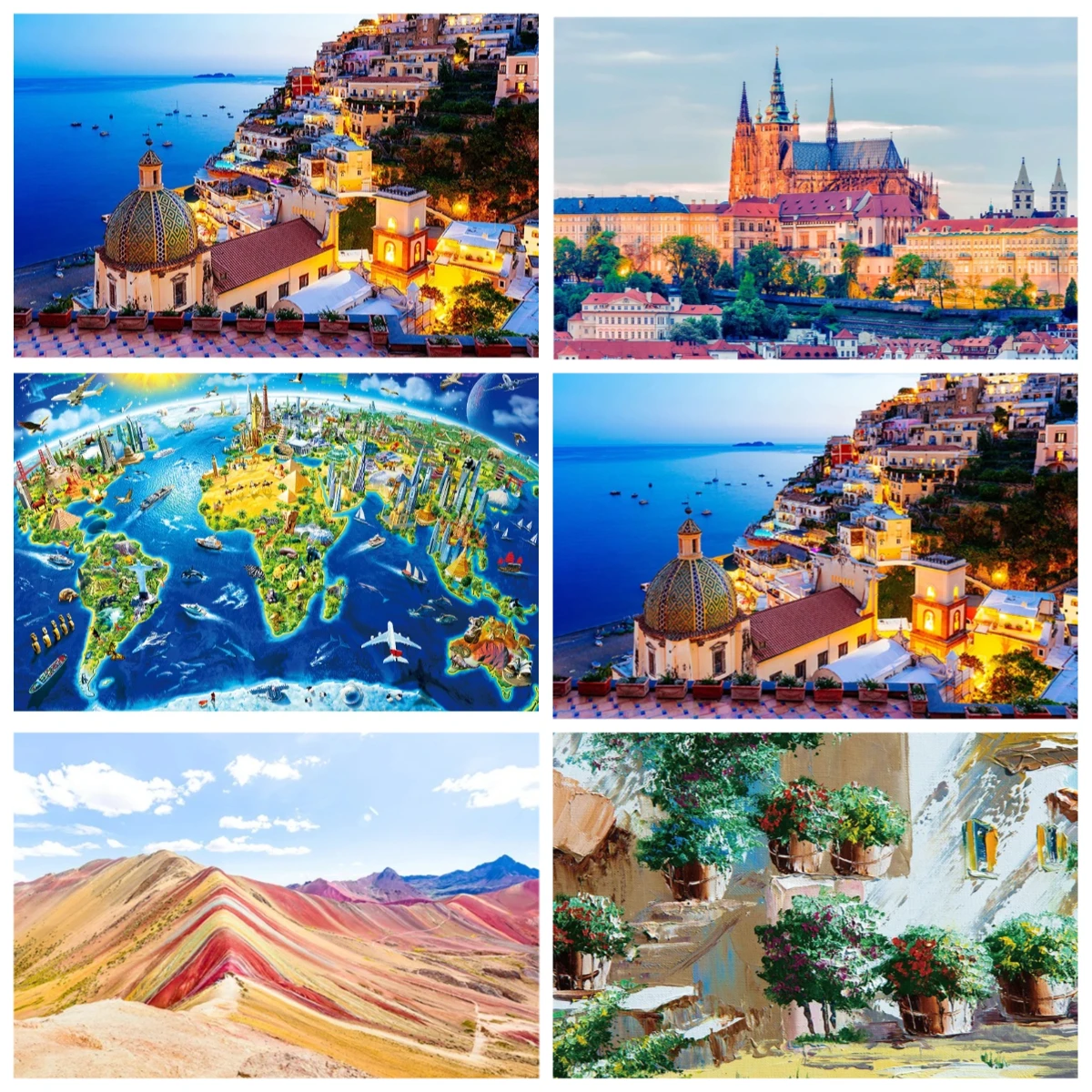 

1000pcs Famous Painting - Large 500/1000/1200/2000pcs Jigsaw with Vibrant Splash Design, Scratch-Resistant Paper,