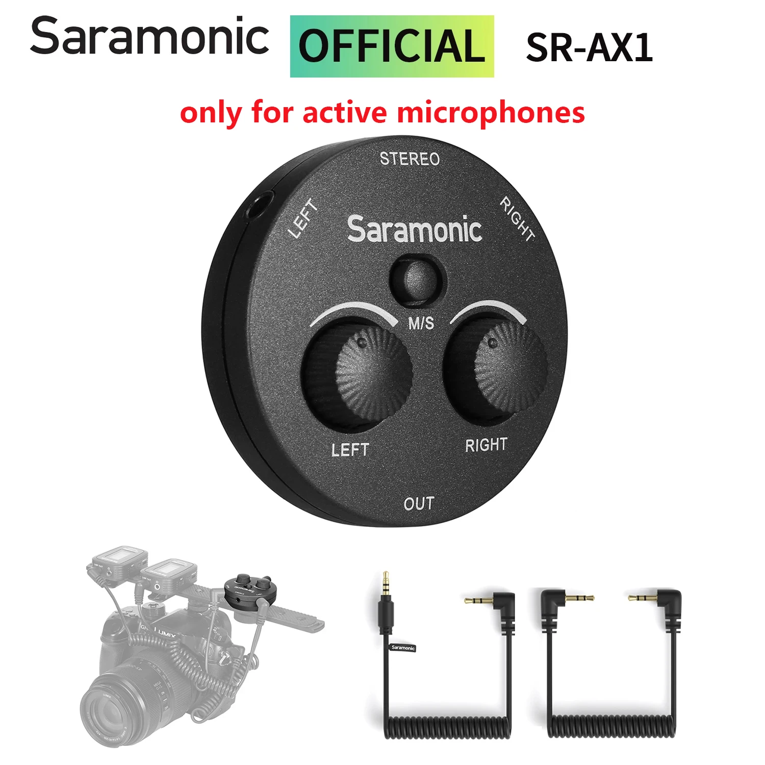 Saramonic AX1 Microphone Audio Adapter Mixer for DSLR Mirrorless Video Cameras Smartphones Recorders Laptops Youtube Streaming