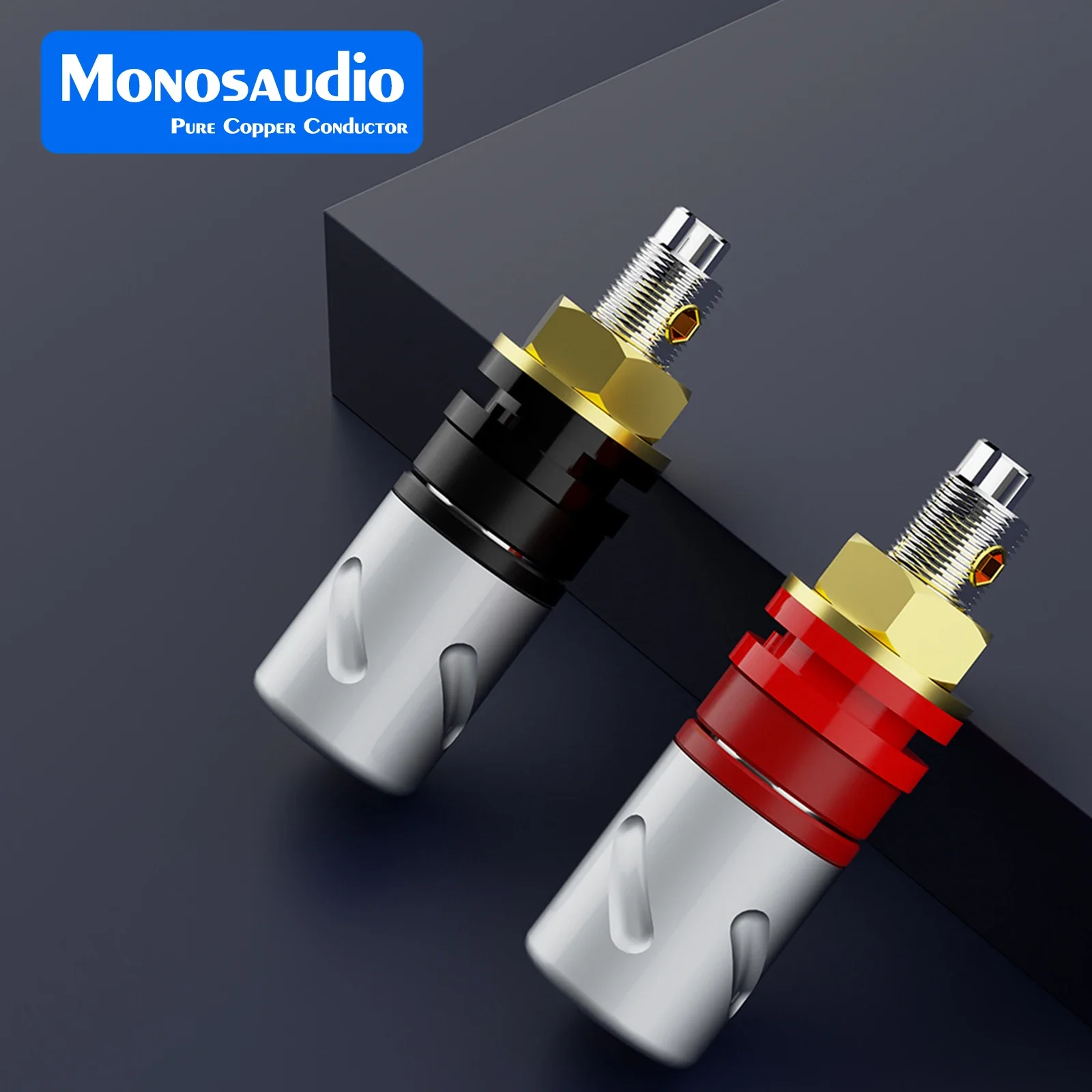 

Monosaudio 4pcs BP451 Hifi Audio Binding Post Pure Copper Gold/Rhodium Plated Available Speaker Terminals