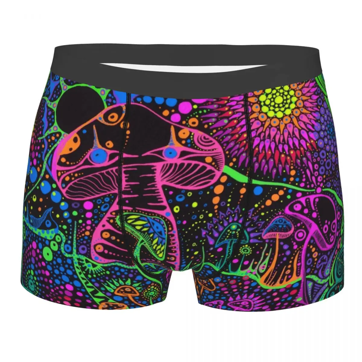 Magic Mushroom Trippy Psychedelic Neon Pastel Goth Underwear Men Sexy Print Custom Boxer Shorts Panties