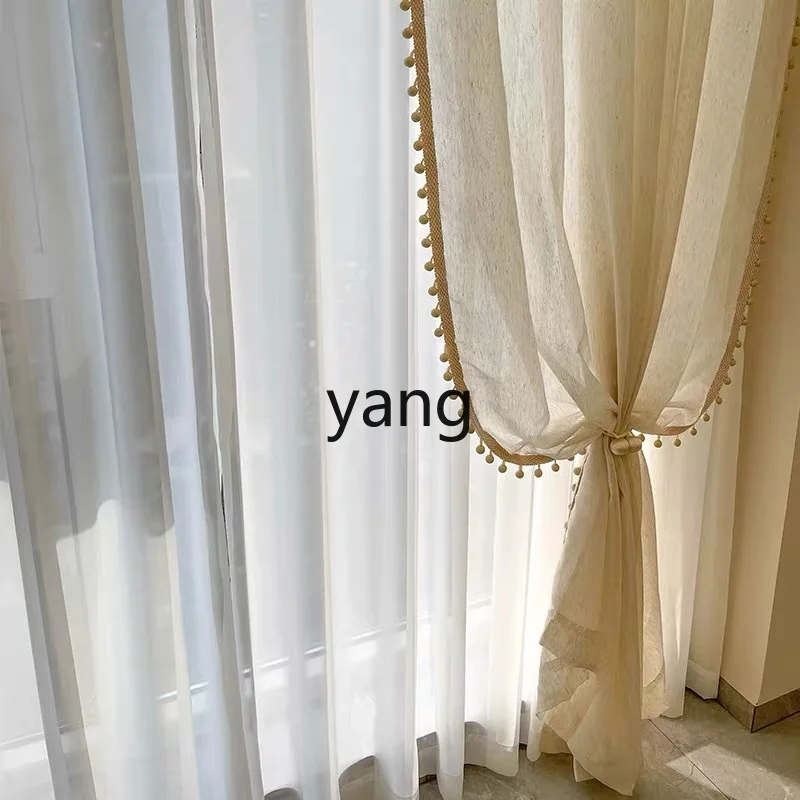LZR Custom Curtains Light-Filtering Privacy Living Room Balcony Sun Protection Heat Insulation Lace White Sheer