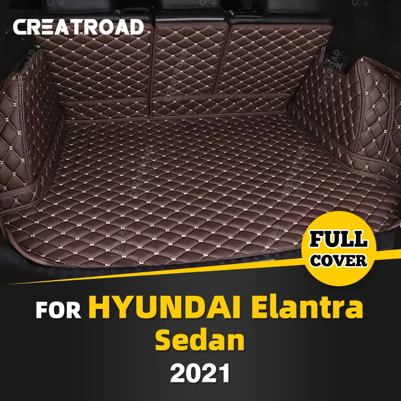 

Auto Full Coverage Trunk Mat For Hyundai Elantra Sedan 2021 Car Boot Cover Pad Cargo Liner Interior Protector Accessories