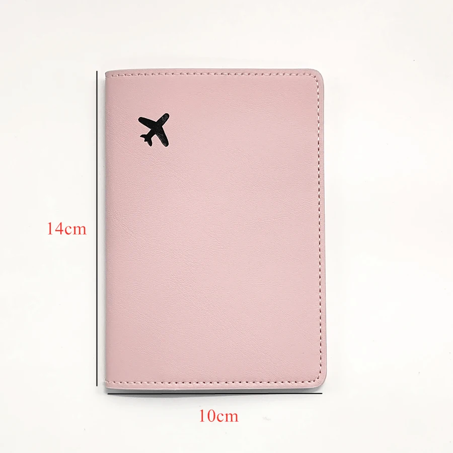 1PCS Black Small Aircraft PU Leather Passport Case/Cover/Holder Travel Accessories Fashion Wallet for Women or Men